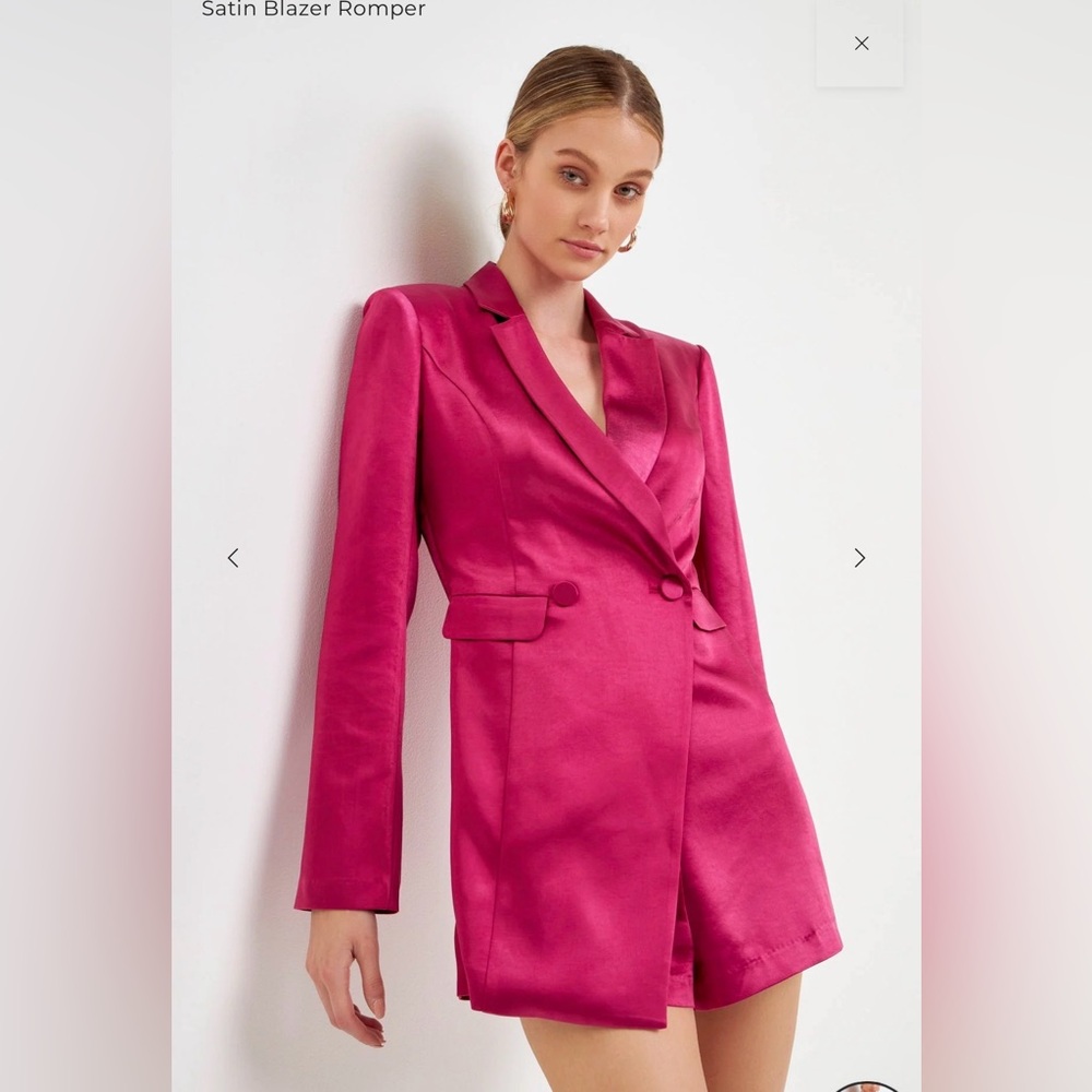 Elegant Women's Magenta Blazer Skort Set